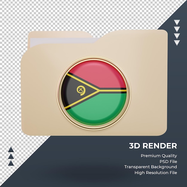 PSD vista frontale del rendering della bandiera di vanuatu della cartella 3d