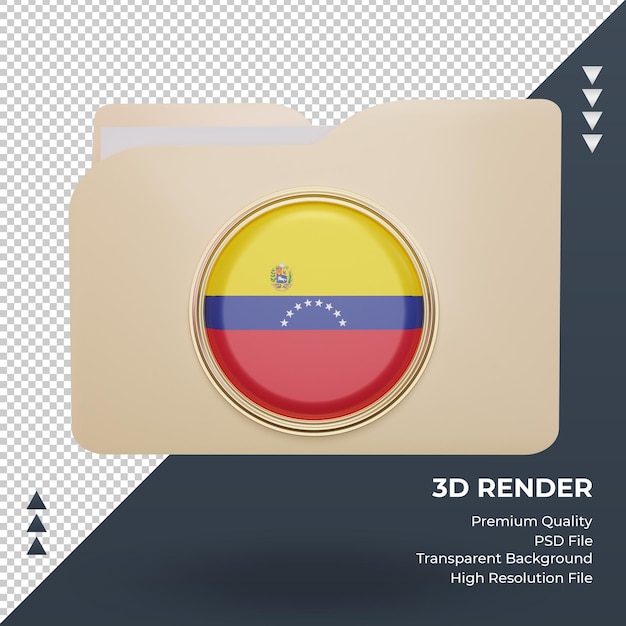 PSD 3d folder venezuela flag rendering front view