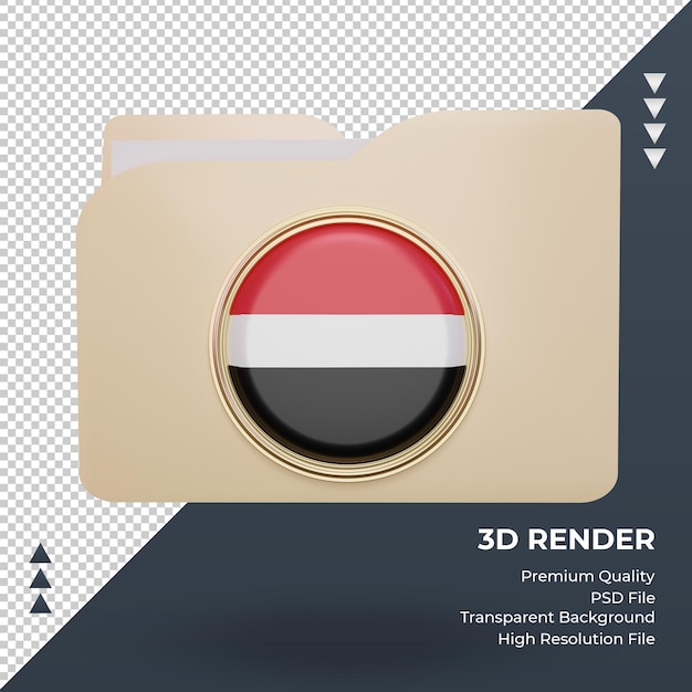 3d folder Yemen flag rendering front view