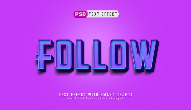 3d follow editable text effect