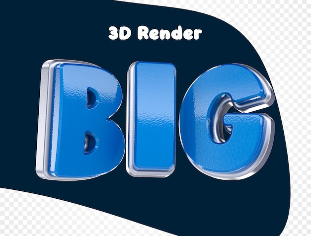 3D шрифт Большой синий дизайн