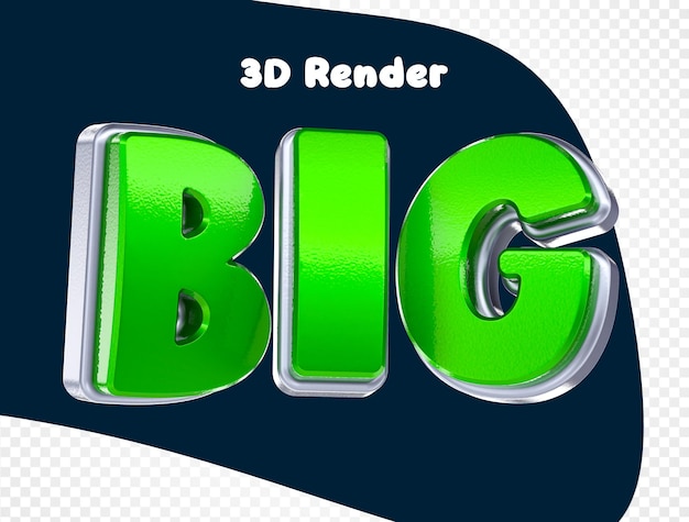 3D шрифт Большой Зеленый Дизайн