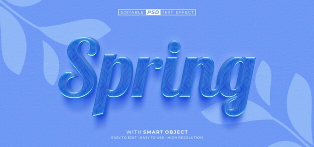 PSD spring in stile font 3d con effetto testo modificabile 06