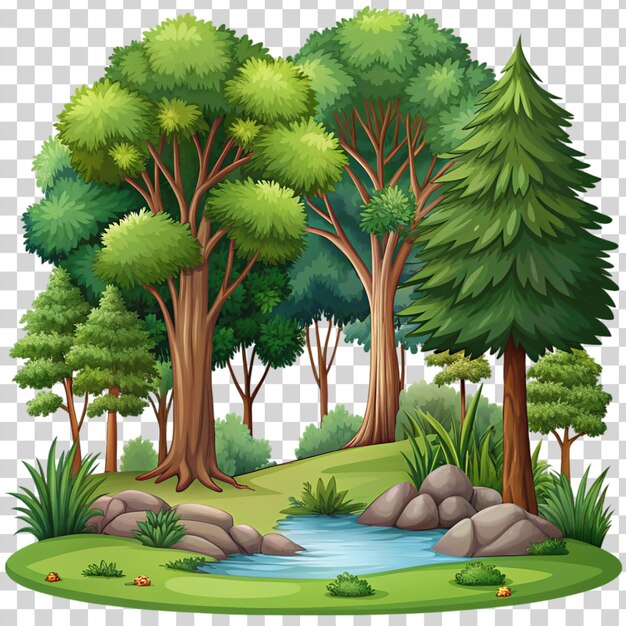 PSD a 3d forest isolated on transparent background