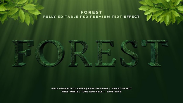 3d forest psd text effect