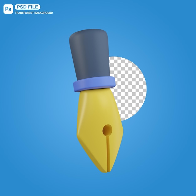 3d fountain pen tool illustration