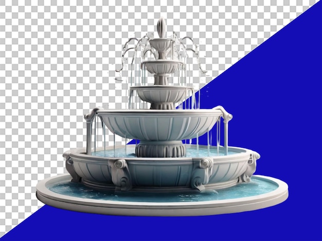 3d fountain on transparent background