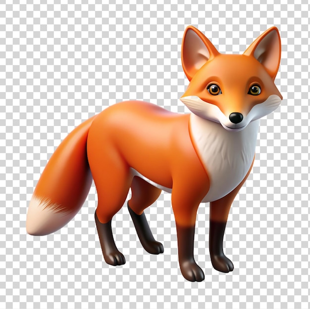 3d fox isolated on transparent background