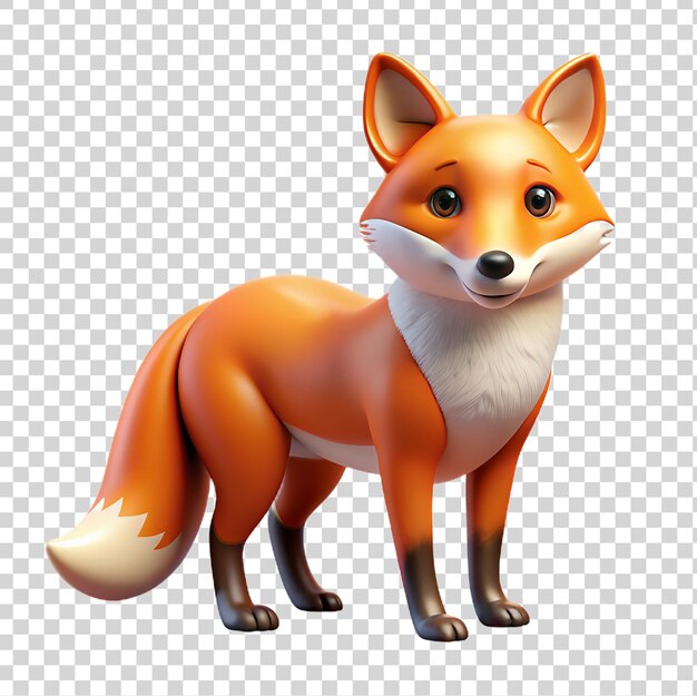 PSD 3d fox isolated on transparent background