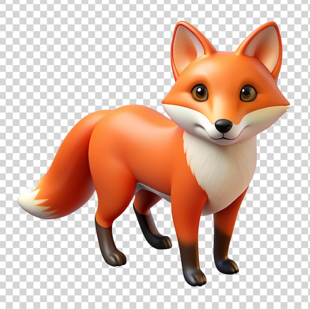 PSD 3d fox isolated on transparent background