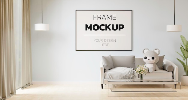 3d-frame rendering mockup in interieur