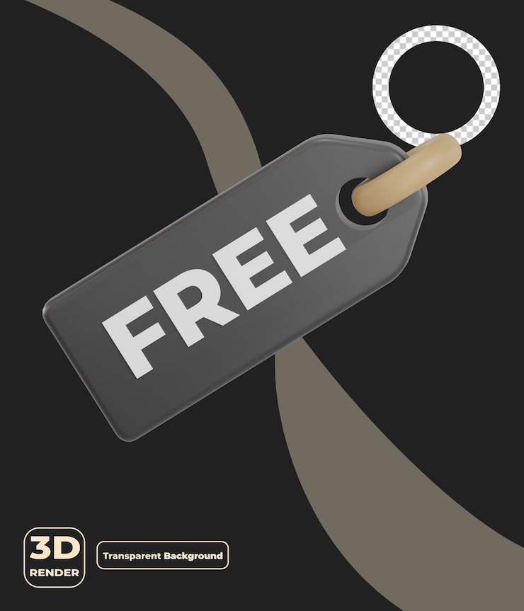 PSD 3d free tag black friday