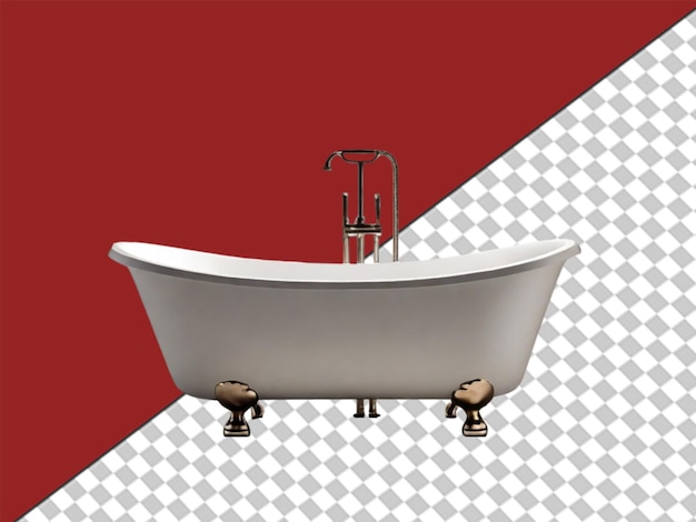 PSD 3d freestanding bath on transparent background