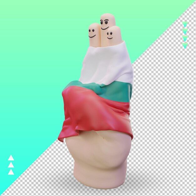 3d friendship day finger bulgaria flag rendering right view