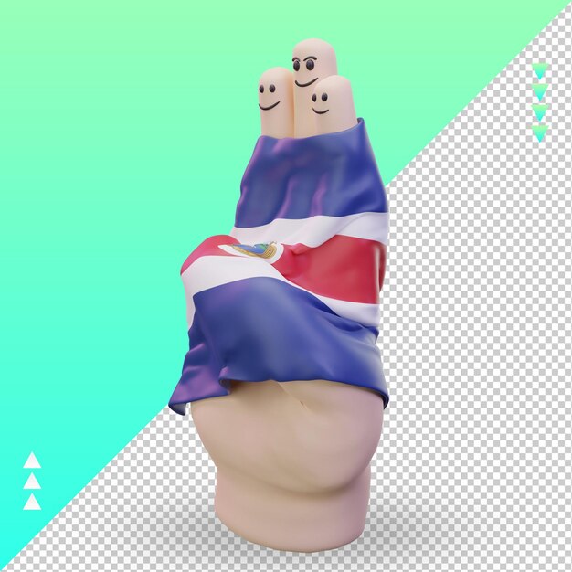 3d friendship day finger costa rica flag rendering right view