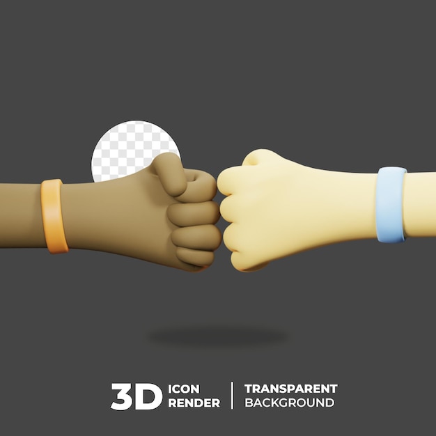 3d friendship hand gesture fist bump front view