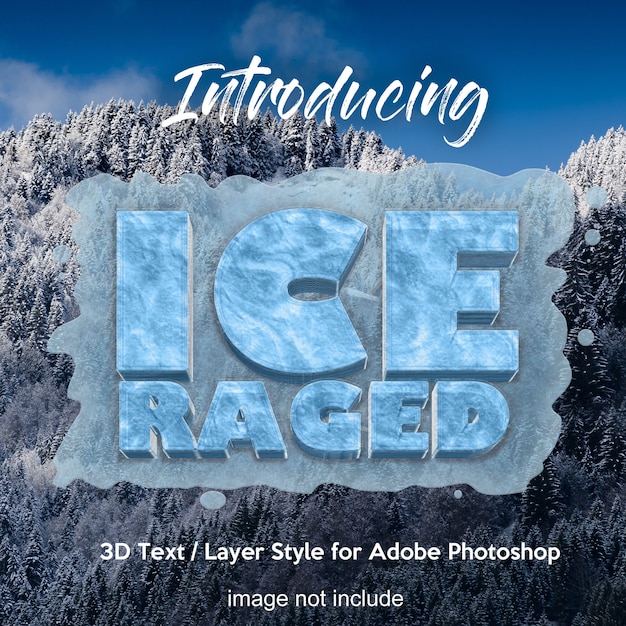 PSD 3d frozen ice photoshopレイヤースタイルのテキスト効果