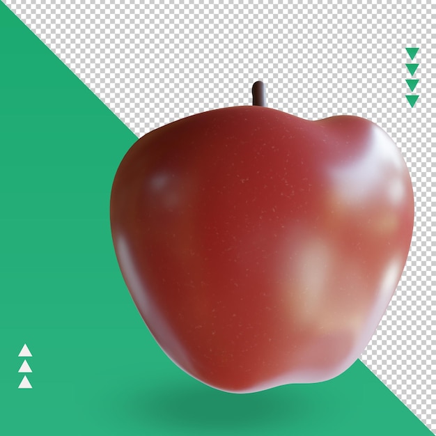 3d frutti apple rendering vista a sinistra