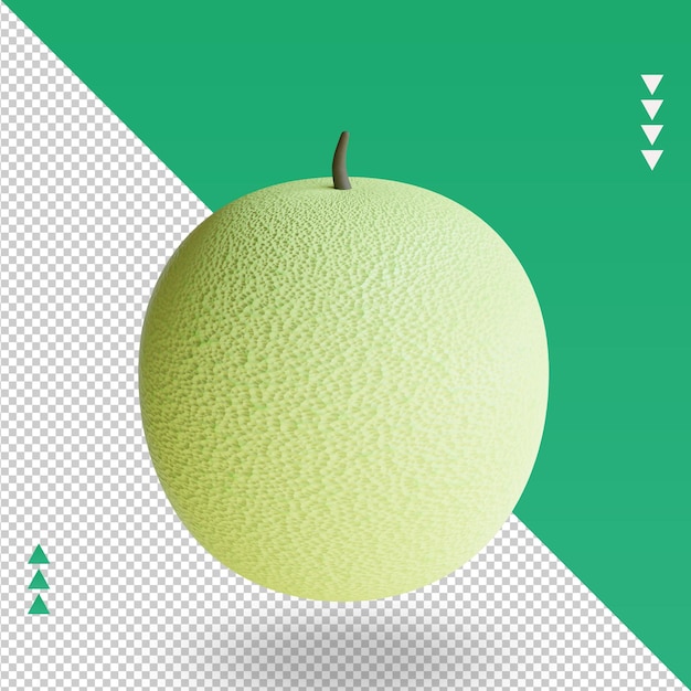 3d fruits cantaloupe rendering top view