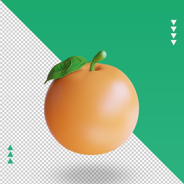 3d fruits orange rendering top view