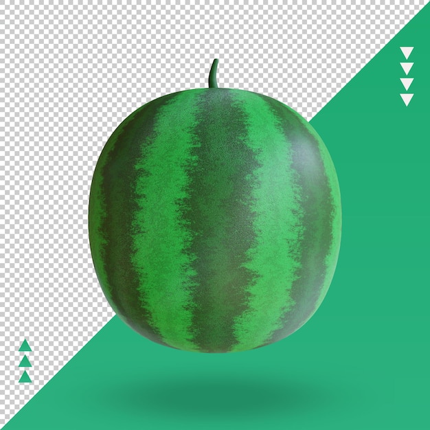 PSD 3d fruits watermelon rendering front view