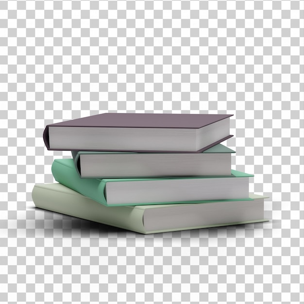 3D fully isolated books