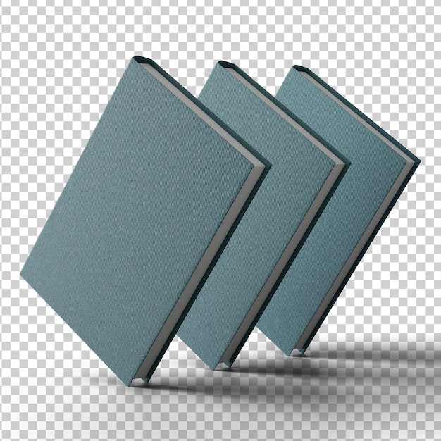 3D fully isolated books