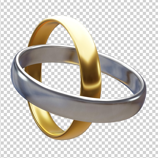 3D fully isolated wedding rings