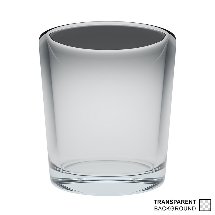 PSD 3d fully transparent glass cup