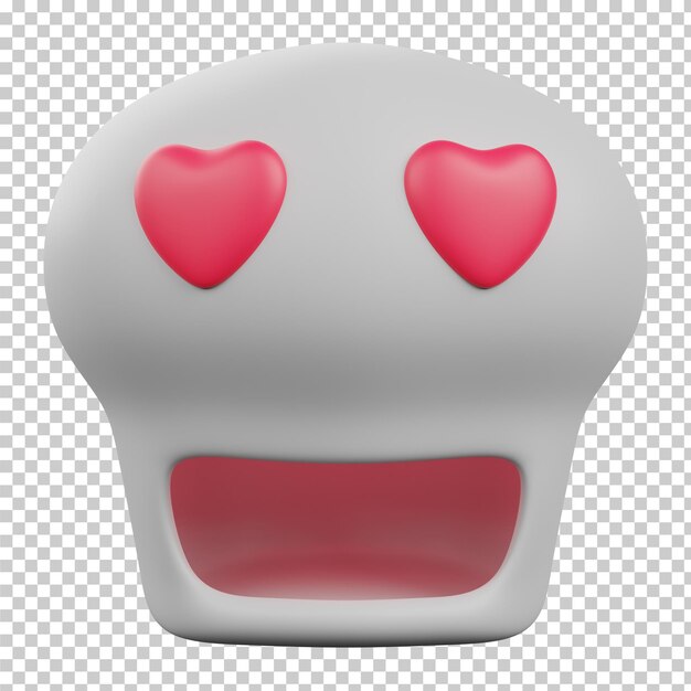 PSD emoji teschio divertente 3d emoticon volti con espressioni facciali