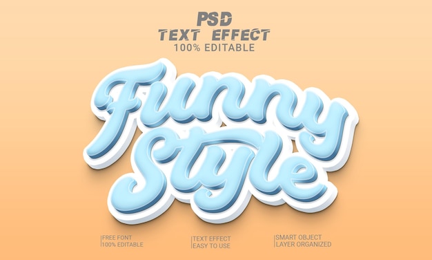 PSD 3d funny style editable text effect