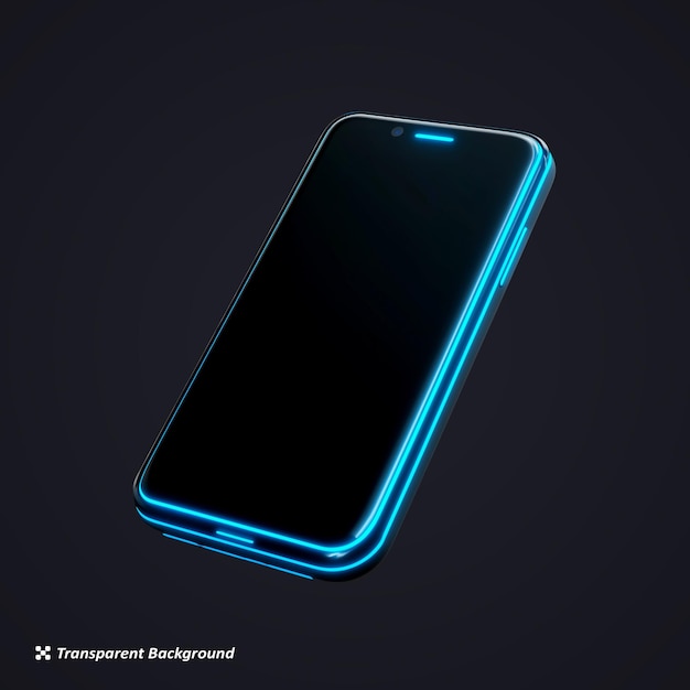 Икона 3D-мокета футуристического телефона на прозрачном фоне