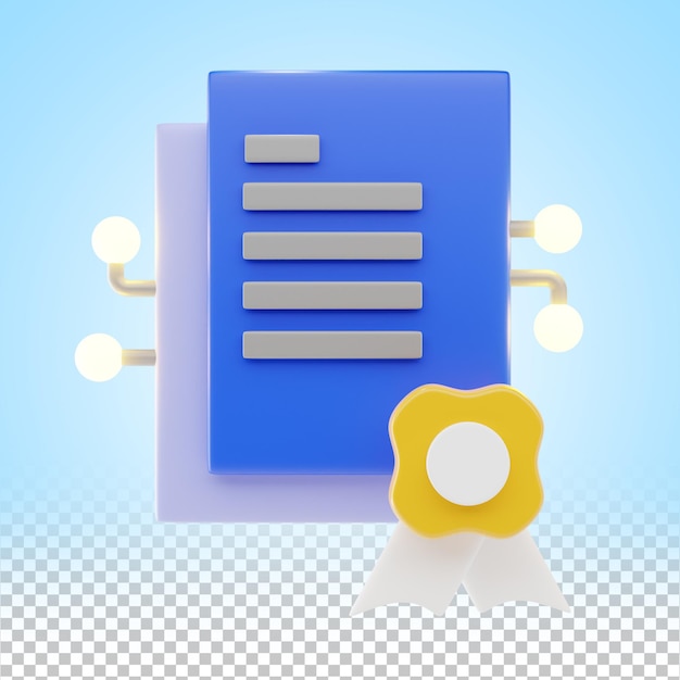 3D Futuristic Reward File Icon with Smart Digital Technology