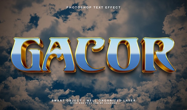 PSD 3d gacor editable text effect mockup template