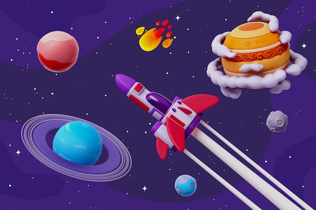 PSD 3d galaxy illustration