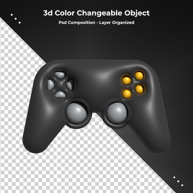 3d Gamepad Kontroler Joysticka Rozrywka Gra Symbol Renderowania 3d