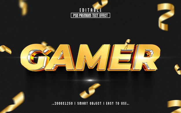 PSD 3d gamer psd text effect style editable