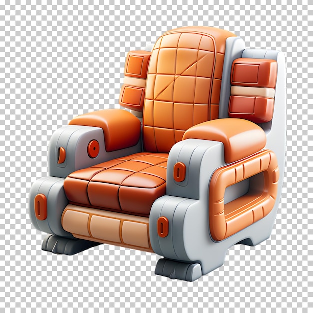 PSD 3d gaming chair on transparent background