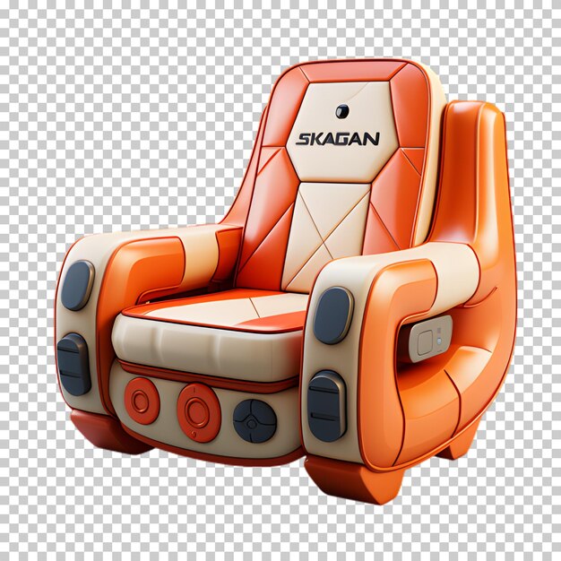 3d gaming chair on transparent background