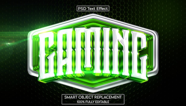 PSD 3d gaming editable text effect