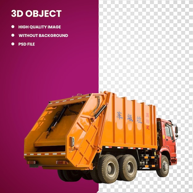 PSD 3d camion della spazzatura raccolta dei rifiuti gestione dei rifiuti