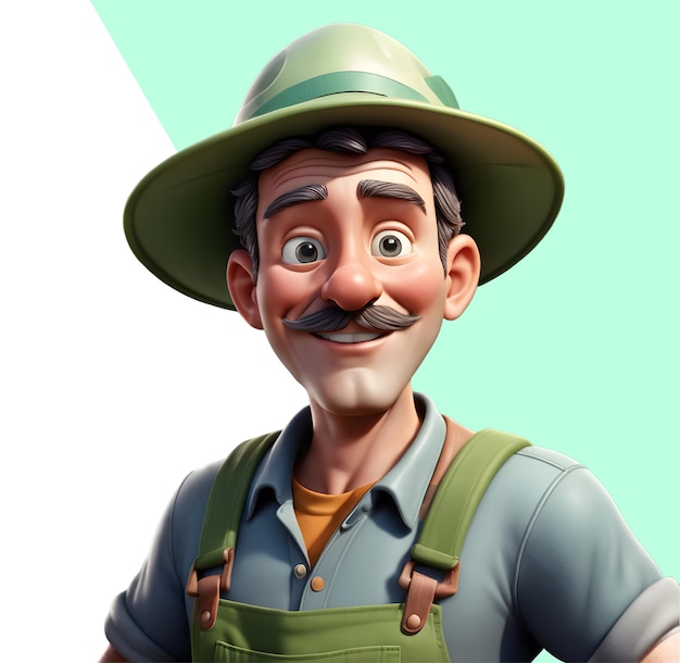 PSD 3d gardener character