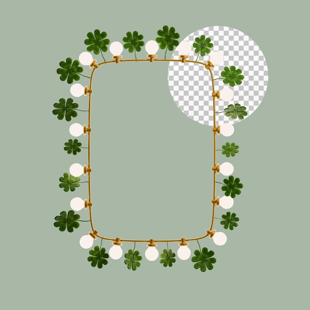 PSD 3d garland frame quatrefoils