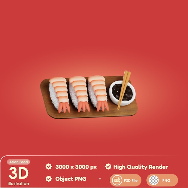 PSD 3d garnalensushi