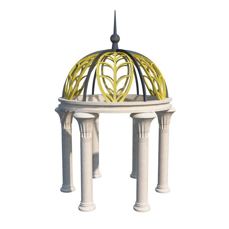 PSD 3d gazebo in various styles for gardens or parks flat set isolated vector illustration 13