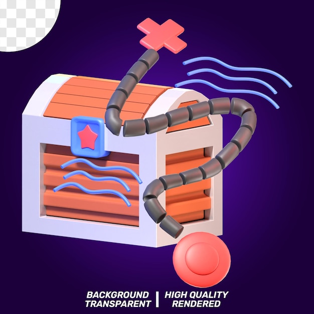 3D GEÏSOLEERD PICTOGRAM ILLUSTRATIE SPEL WAPEN SCHATKIST