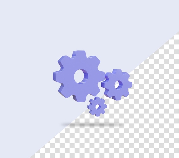 3d gears setting rendering icon