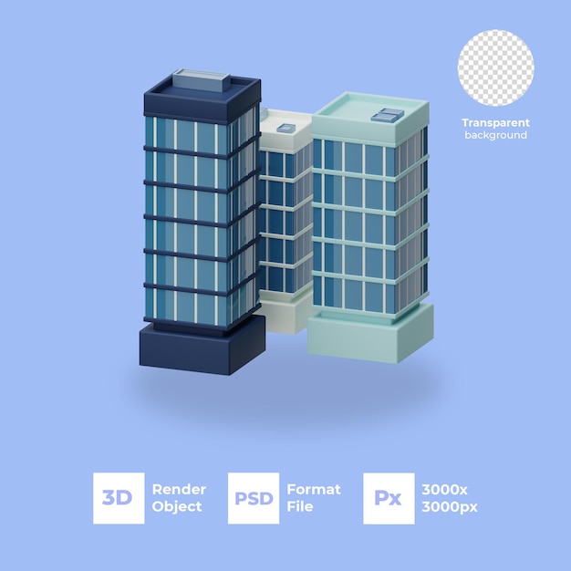 PSD 3d-gebouwpictogram