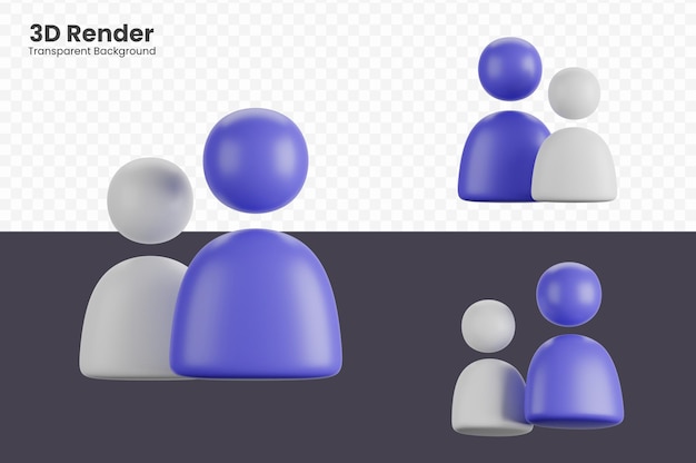 3D-gebruikersaccountillustratie