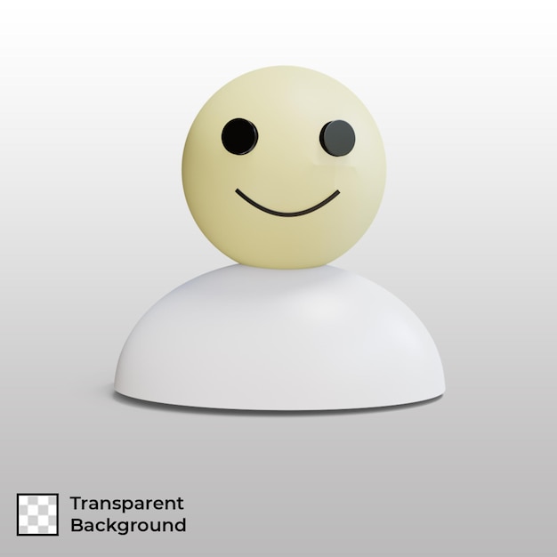 3D-gebruikersicoon met transparante achtergrond